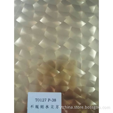Irregular cube holographic hot stamping film for leather, textile